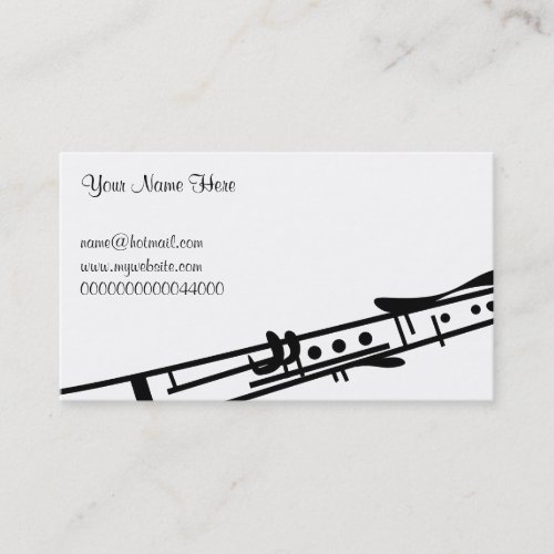 Clarinet Your Name Here Business Card