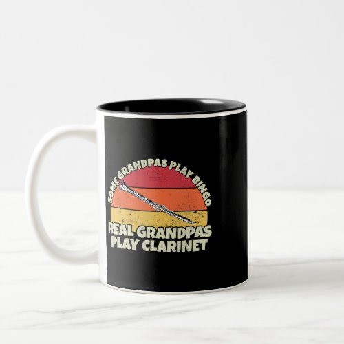 Clarinetist Grandfather Real Grandpas play Clarine Two_Tone Coffee Mug