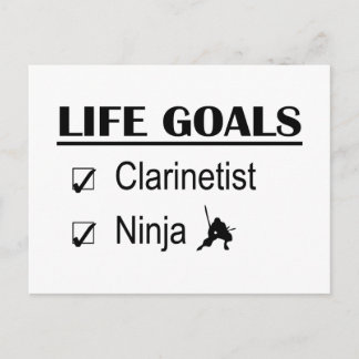 Clarinetist Ninja Life Goals Postcard