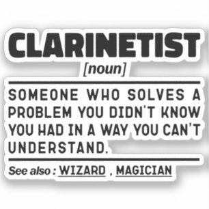 Clarinetist Noun Clarinet Player Musical Instument Sticker