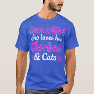 Clarinetist Women Girl Who Loves Clarinet and Cats T-Shirt