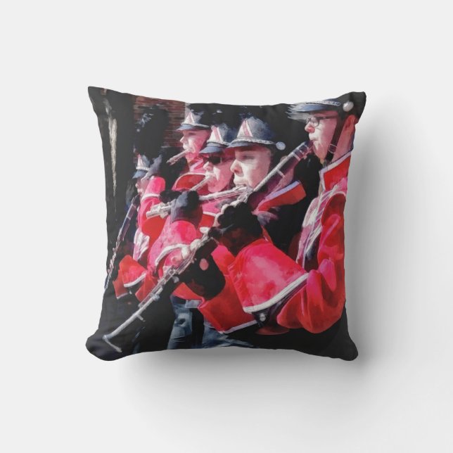 Clarinets and Flutes in the Parade Throw Pillow (Front)
