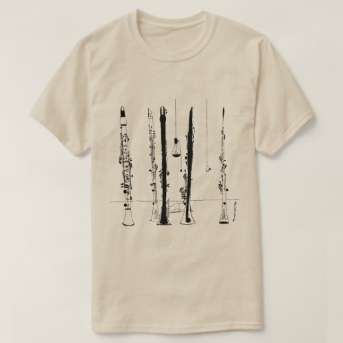 Clarinets Jazz Vintage Illustration T_Shirt