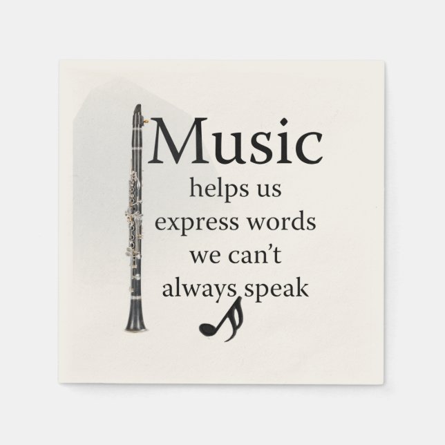Clarinets Music Helps Us Express Words Kitchen Paper Napkins (Front)