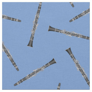 Clarinets Music Musician Room Decor Blue Fabric