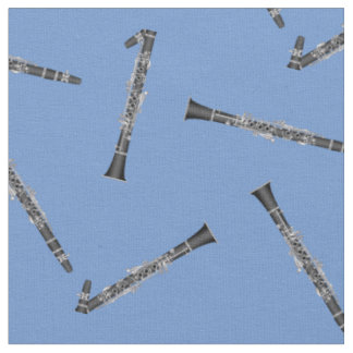 Clarinets Music Musician Room Decor Blue Fabric