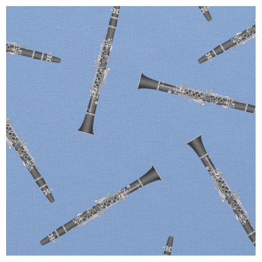 Clarinets Music Musician Room Decor Blue Fabric