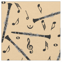 Clarinets Music Notes Pattern Fabric