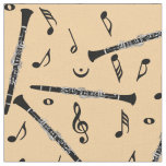 Clarinets Music Notes Pattern Fabric