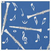 Clarinets Music Notes Pattern Fabric