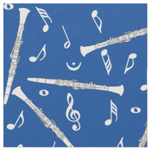 Clarinets Music Notes Pattern Fabric