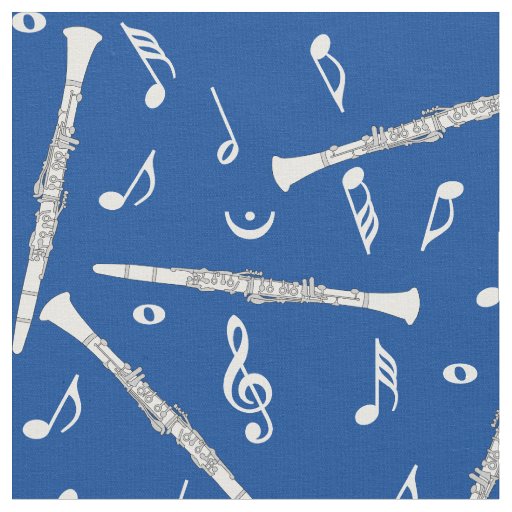 Clarinets Music Notes Pattern Fabric