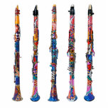 Clarinets Sculpture, Colorful Clarinet Statuette<br><div class="desc">Colorful Clarinets Gift Statuette by Juleez featuring hand painted clarinets by artist Julie Borden. Whimiscal clarinets with bright colors.</div>