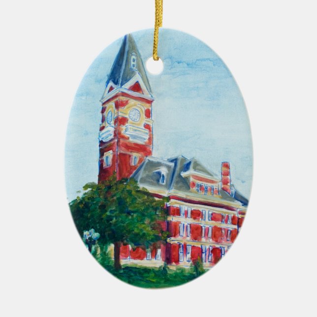 Clarion Courthouse Painting Ceramic Ornament (Front)
