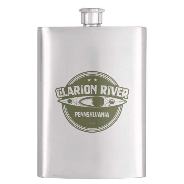 Clarion River Pennsylvania Kayaking Flask (Front)