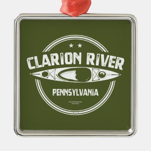 Clarion River Pennsylvania Kayaking Metal Ornament