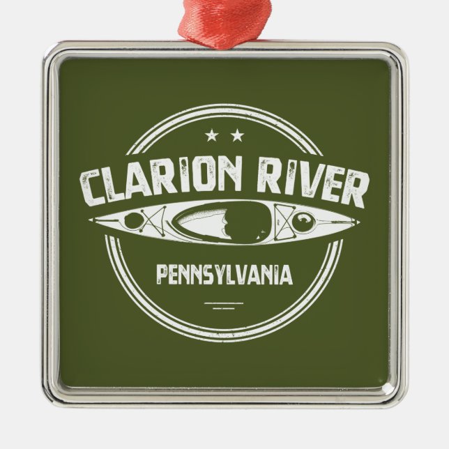 Clarion River Pennsylvania Kayaking Metal Ornament (Front)