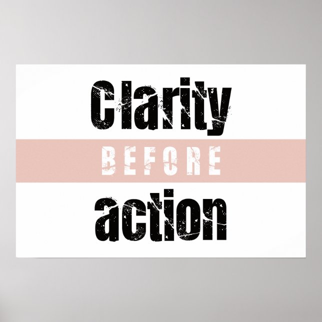 Clarity Before Action Horizontal Minimal Poster (Front)