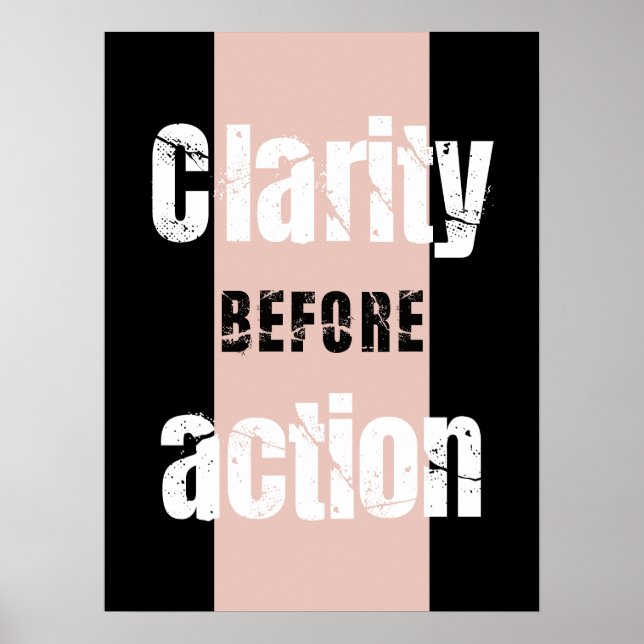 Clarity Before Action Vertical Dark Poster (Front)