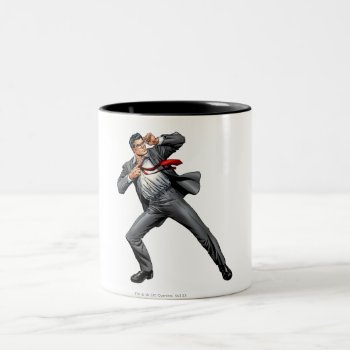 Clark Changes Into Superman Two-tone Coffee Mug by superman at Zazzle
