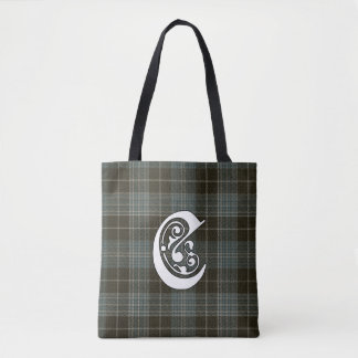Clark Clan Tartan Monogram Tote Bag