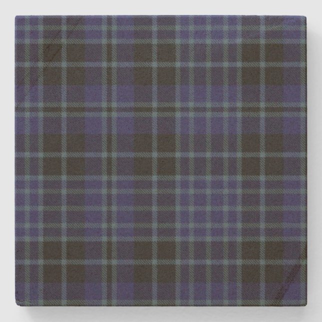 Clark Clan Tartan Plaid Stone Coaster (Front)