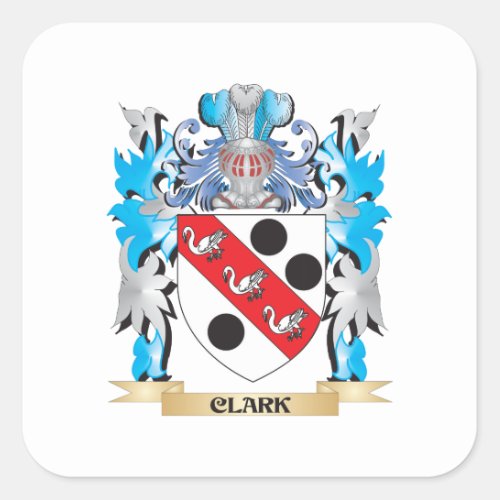 Clark Coat of Arms _ Family Crest Square Sticker