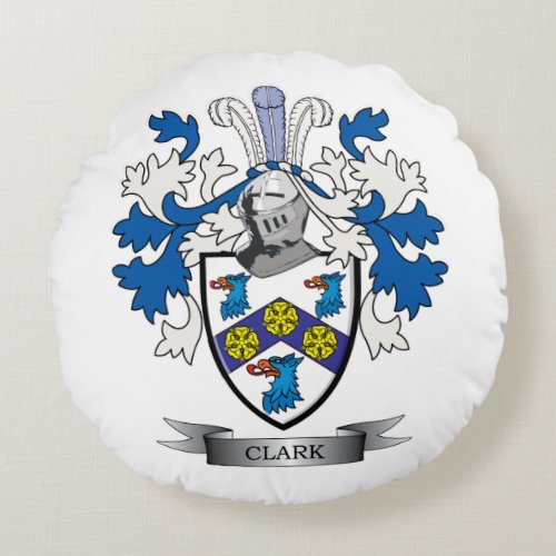 Clark Coat of Arms Round Pillow