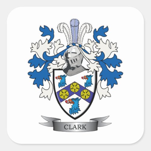 Clark Coat of Arms Square Sticker