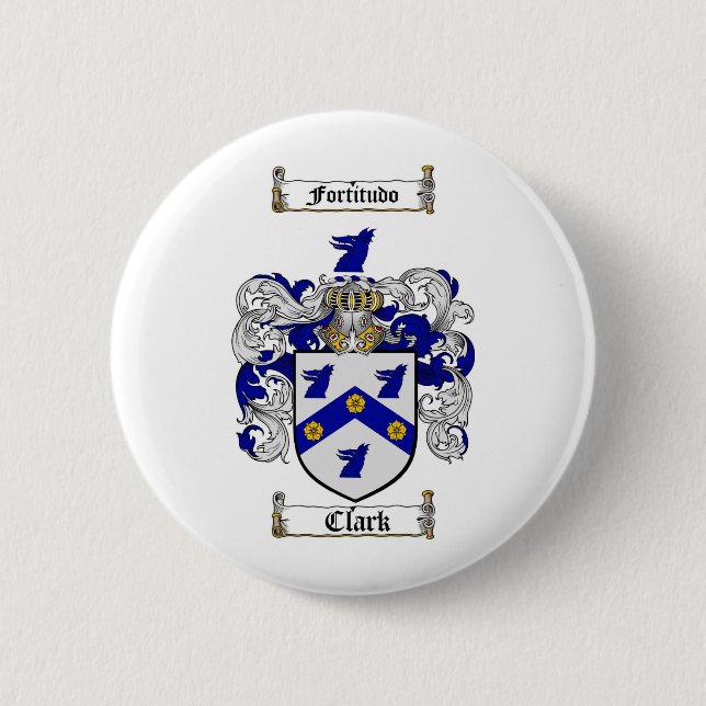 CLARK FAMILY CREST -  CLARK COAT OF ARMS BUTTON (Front)