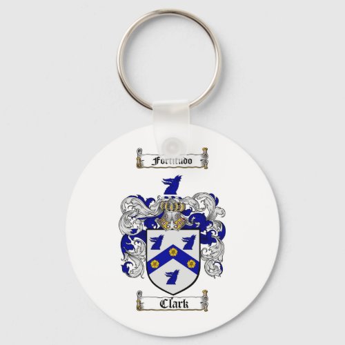 CLARK FAMILY CREST _  CLARK COAT OF ARMS KEYCHAIN