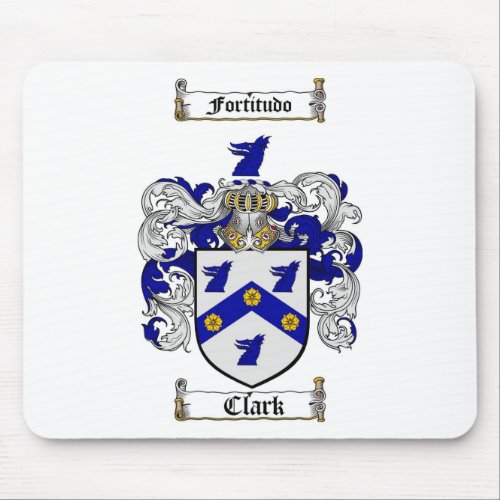 CLARK FAMILY CREST _  CLARK COAT OF ARMS MOUSE PAD
