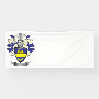 Clark Family Crest Coat of Arms Banner