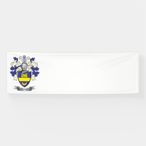Clark Family Crest Coat of Arms Banner