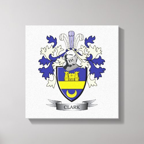 Clark Family Crest Coat of Arms Canvas Print