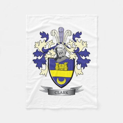 Clark Family Crest Coat of Arms Fleece Blanket
