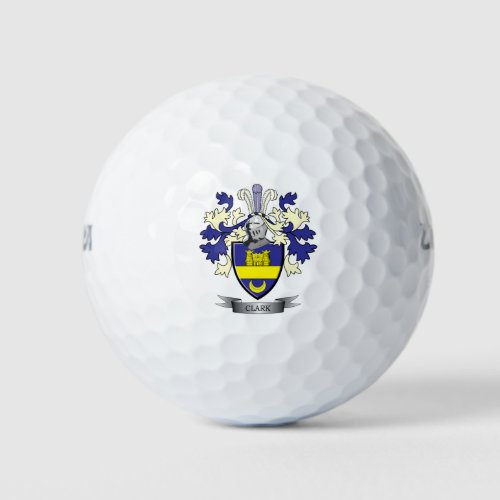 Clark Family Crest Coat of Arms Golf Balls