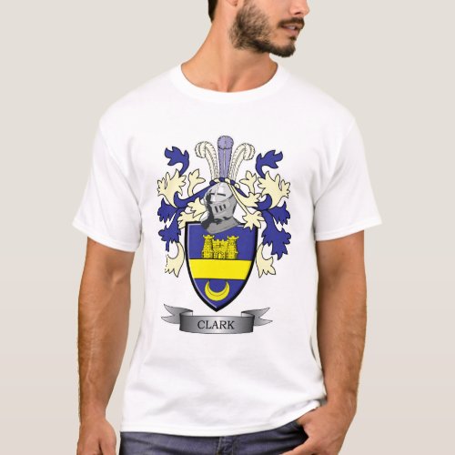 Clark Family Crest Coat of Arms T_Shirt