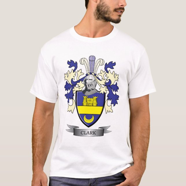 Clark Family Crest Coat of Arms T-Shirt (Front)