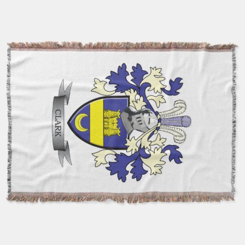 Clark Family Crest Coat of Arms Throw Blanket