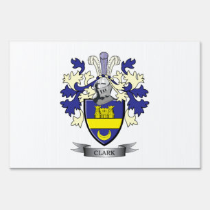 Clark Family Crest Coat of Arms Yard Sign