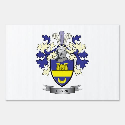 Clark Family Crest Coat of Arms Yard Sign