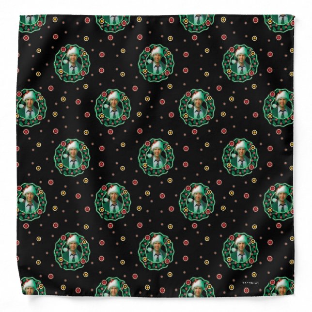 Clark Griswold Christmas Wreath Pattern Bandana (Front)