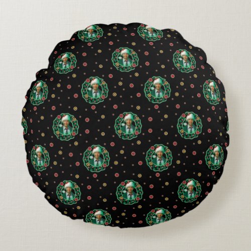 Clark Griswold Christmas Wreath Pattern Round Pillow