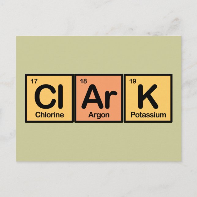 Clark made of Elements Postcard (Front)