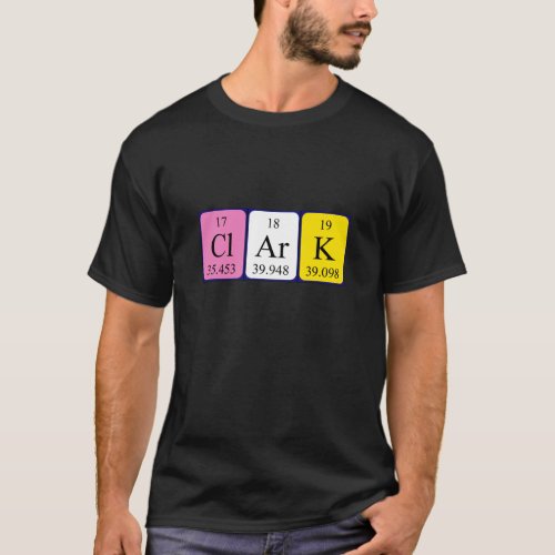 Clark periodic table name shirt