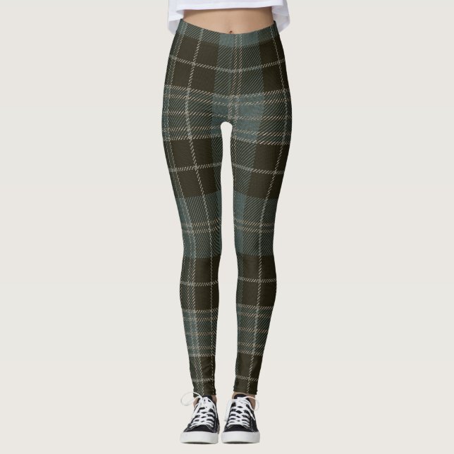 Clark Tartan Clan Plaid Leggings (Front)