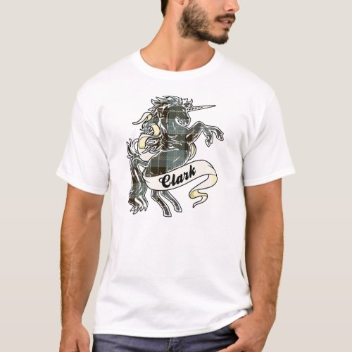 Clark Tartan Unicorn T_Shirt