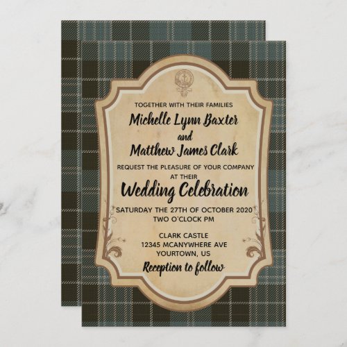 Clark Tartan Wedding Invitation