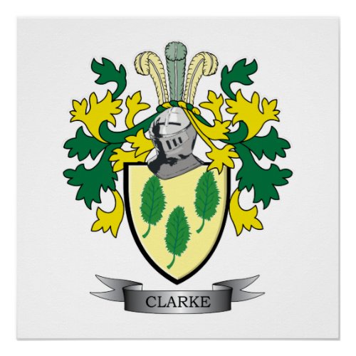 Clarke Coat of Arms Poster